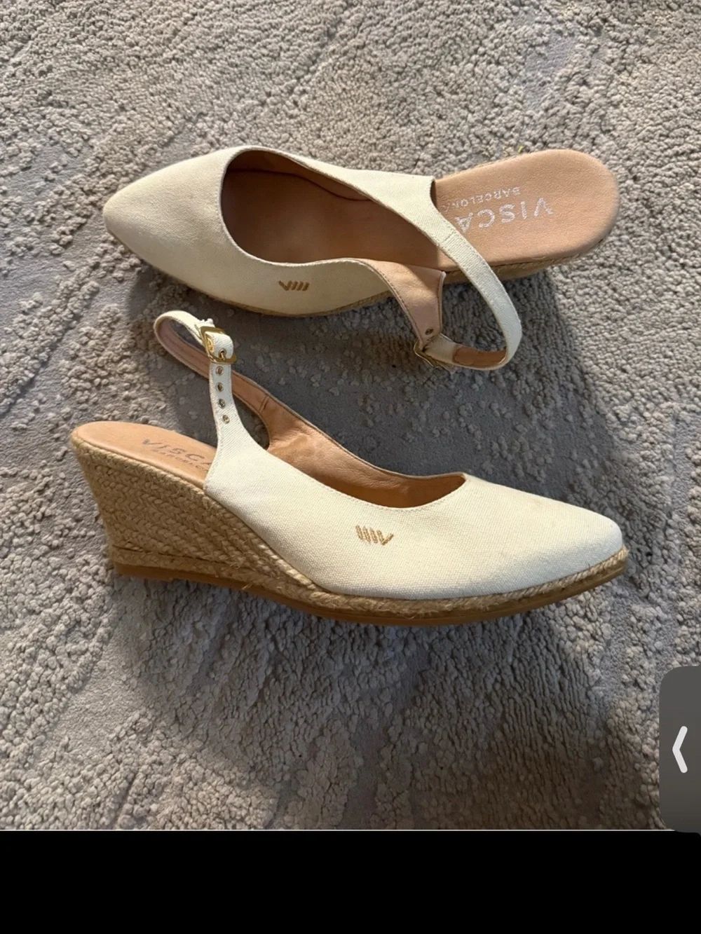 Viscata Palomera Canvas Espadrille Wedges beige slingback cotton Spain 41 / 10 - Picture 14 of 15